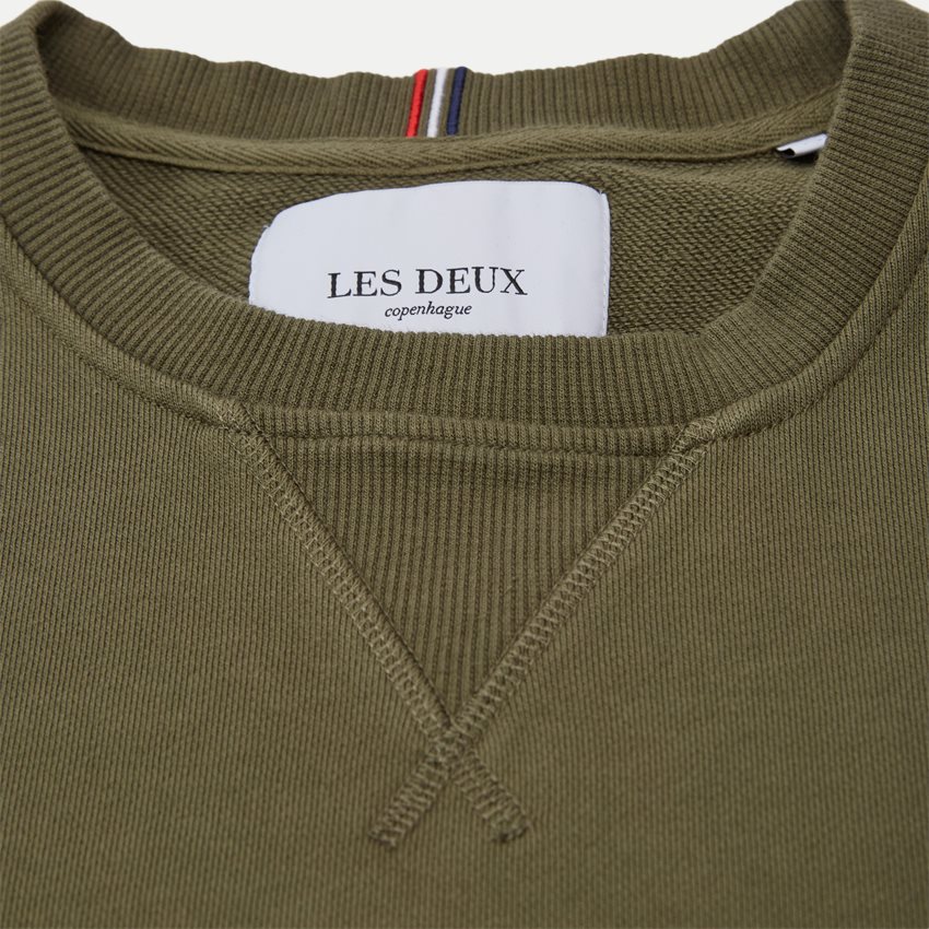 Les Deux Sweatshirts LENS LDM200046 OLIVE NIGHT/IVORY